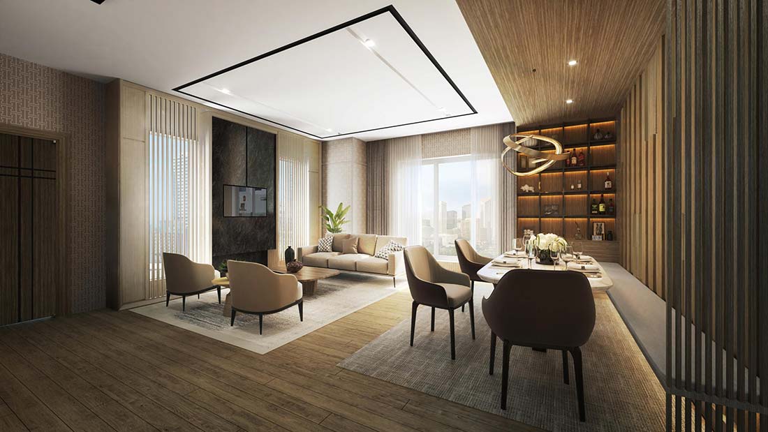 Fortis Residences Living and Diing Area Fitted Out