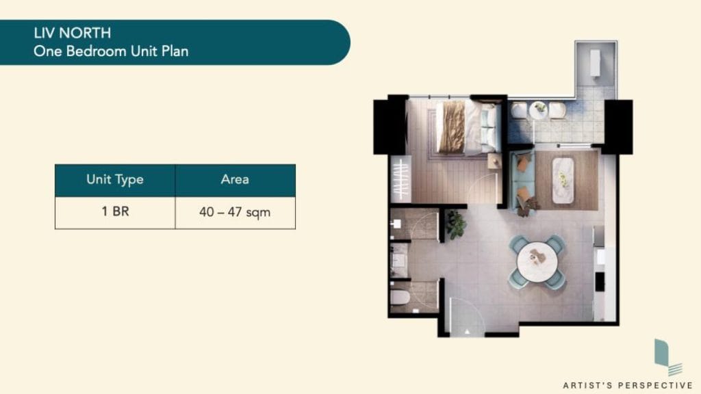 Liv by Arthaland Quezon City One Bedroom Floor Plan